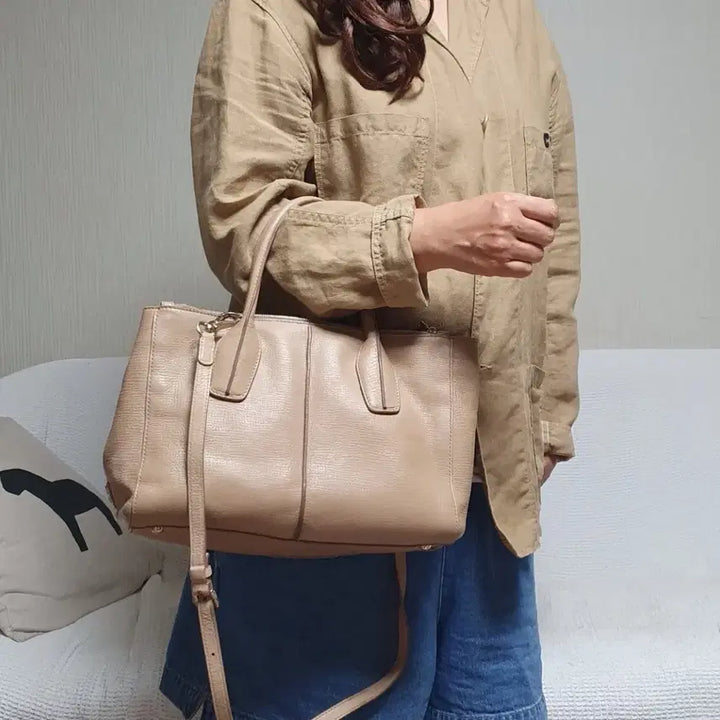 [BUNJANG] Tods Camel Tote Bag with Strap / 정품 ㅡ토즈 TODSㅡ카멜토트백. 스트랩있음