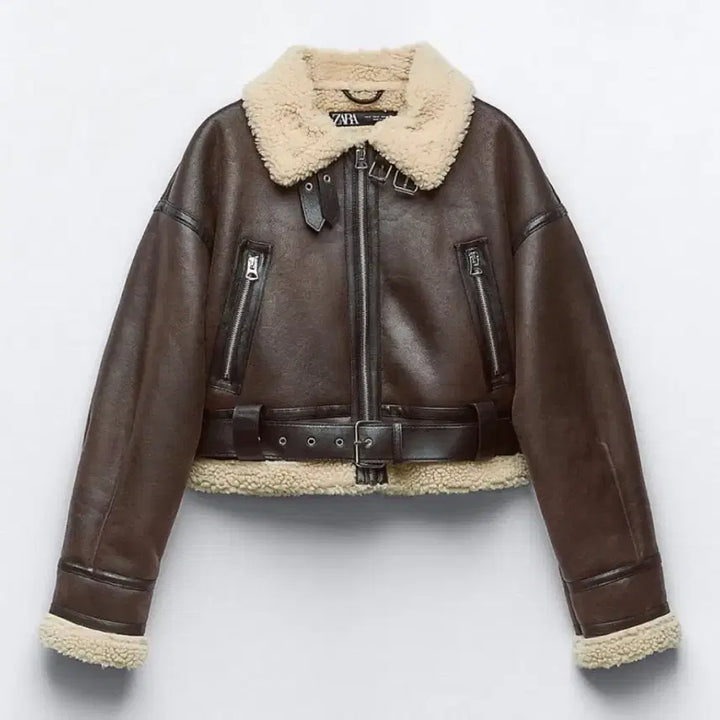 [BUNJANG] ZARA Double-Faced Cropped Mustang Jacket (Size S) / 자라 더블 페이스드 크롭 무스탕 s