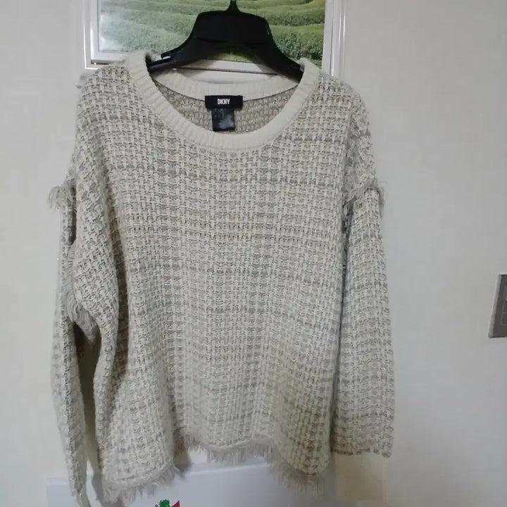 [BUNJANG] DKNY Plaid Tweed Knit Sweater / DKNY플레이드  트위드 니트 스웨터