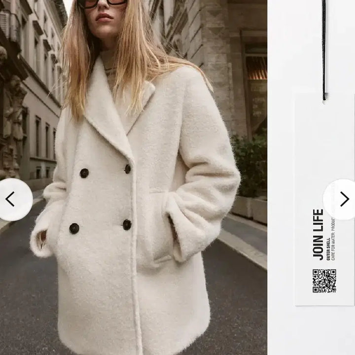 [BUNJANG] Zara Double Breasted Boucle Half Coat (Size S) / 자라 더블 브레스트 부클 하프코트 s