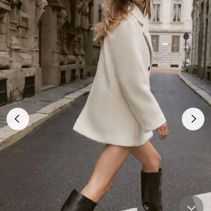 [BUNJANG] Zara Double Breasted Boucle Half Coat (Size S) / 자라 더블 브레스트 부클 하프코트 s