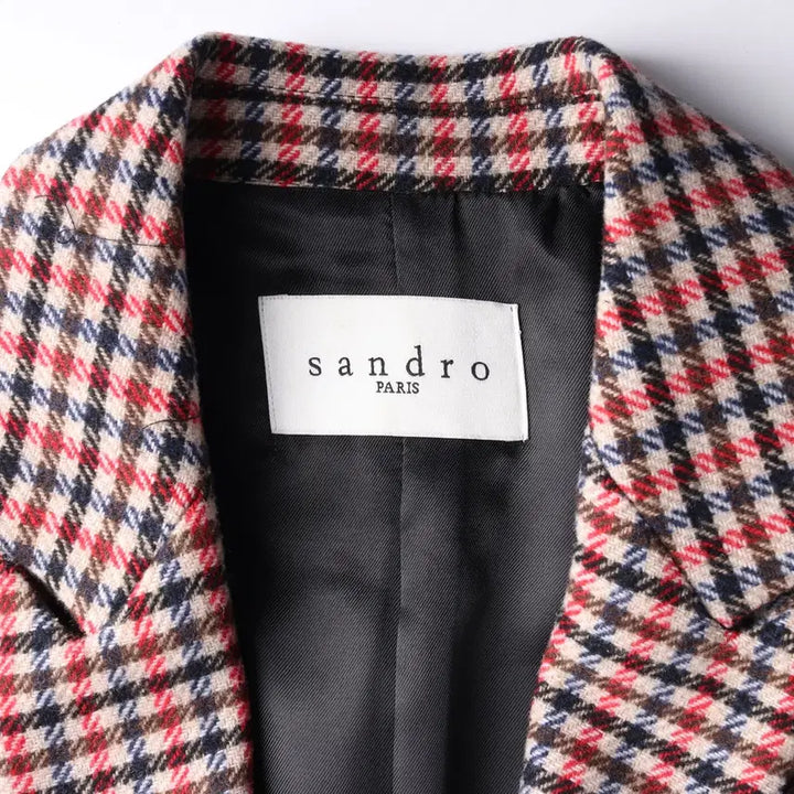 [BUNJANG] Sandro Check Pattern Wool Blazer Jacket Beige / 산드로 체크 패턴 울 블레이저 재킷 베이지