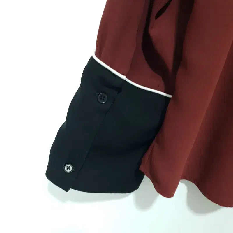 [BUNJANG] MIXXO 배색 커프스 Blouse / 미쏘 배색 커프스 블라우스 L_M1510