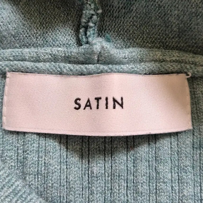 [BUNJANG] Satin Knit Hoodie (Women) - Mint / 샤틴 니트 후드티(여성) FREE