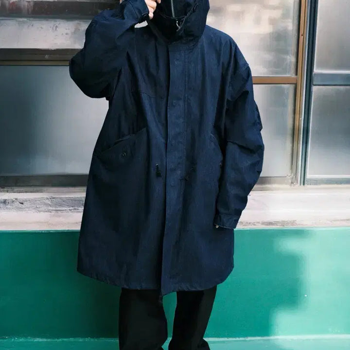 [BUNJANG] CP Company Junya Watanabe Denim Fish Tail Coat / 준야와타나베 x CP컴퍼니 데님 라미네이트 피쉬테일