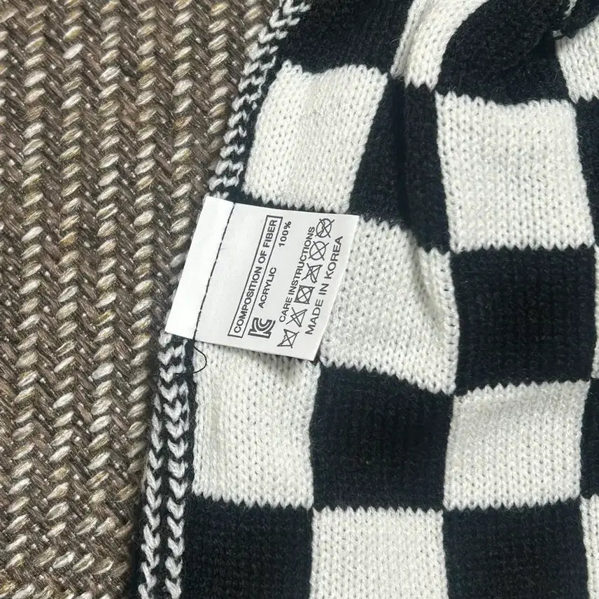 [BUNJANG] Check Pattern Knit Beanie Hat / 체크 패턴 니트 비니 모자