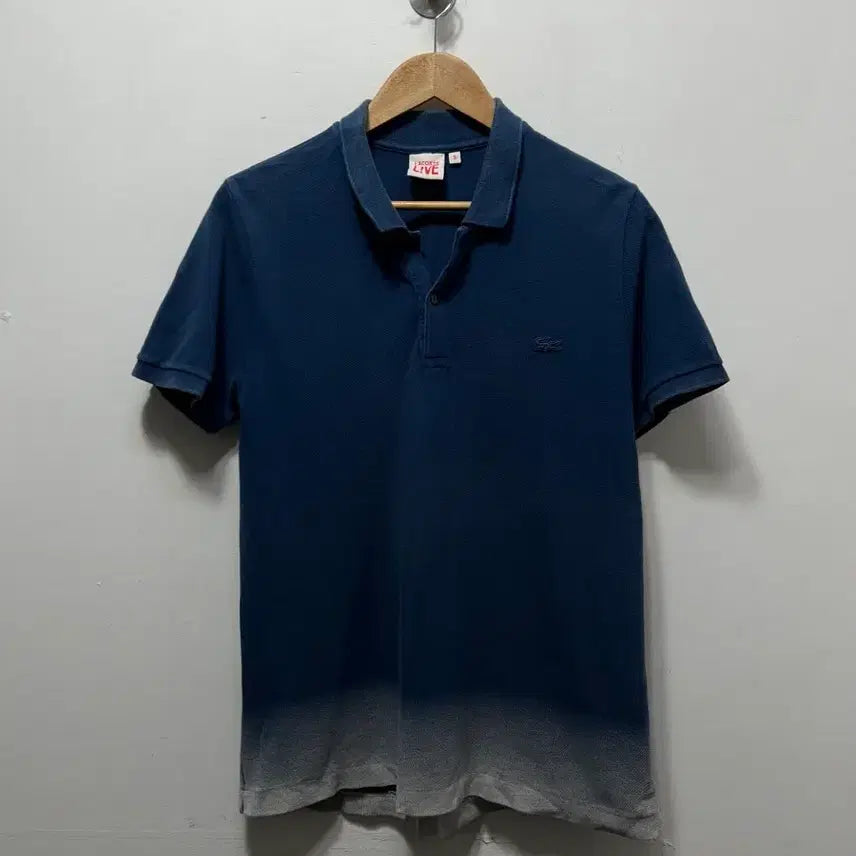 [BUNJANG] Lacoste Live Navy Gradation Short Sleeve Polo Shirt XL / 라코스테 LIVE 네이비 그라데이션 반팔 카라티 XL