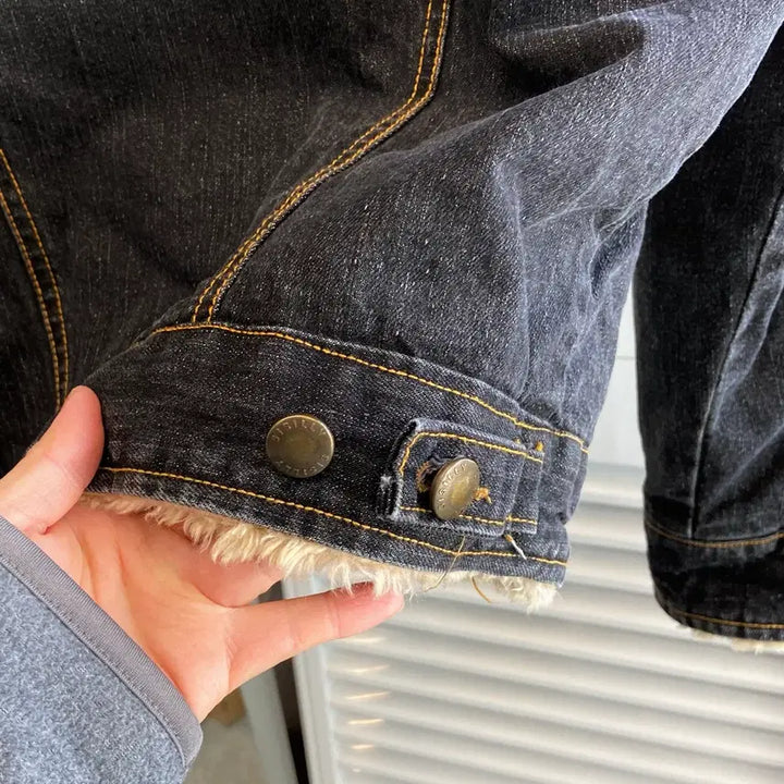 [SOLD OUT] 데님 무스탕 자켓 L(100) Denim Mustang Jacket