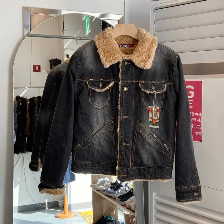 [SOLD OUT] 데님 무스탕 자켓 L(100) Denim Mustang Jacket