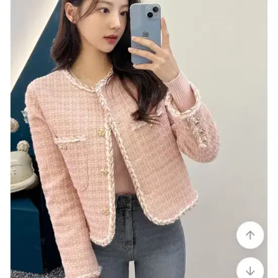 [BUNJANG] Pink Tweed Jacket / 핑크 트위드 자켓[Free]