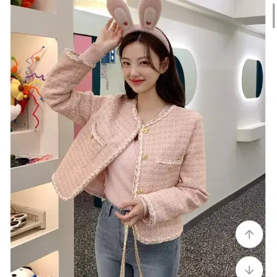 [BUNJANG] Pink Tweed Jacket / 핑크 트위드 자켓[Free]