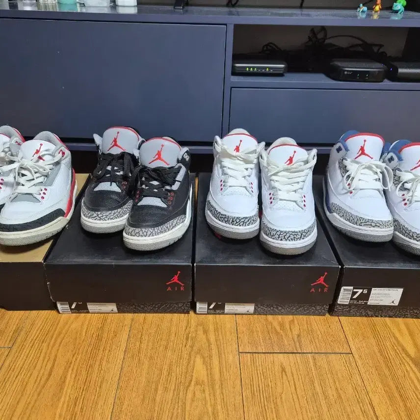 [BUNJANG] Jordan 3 Pro White Cement Sneakers / 조던3 프로드로우 라인 (화이트시멘트) 255사이즈