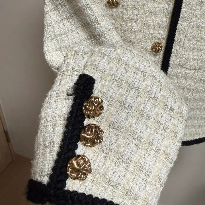 [BUNJANG] Ivory Tweed Jacket / 아이보리 트위드 자켓[Free]