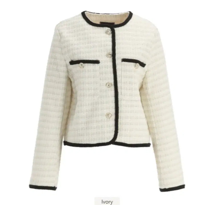 [BUNJANG] Ivory Tweed Jacket / 아이보리 트위드 자켓[Free]