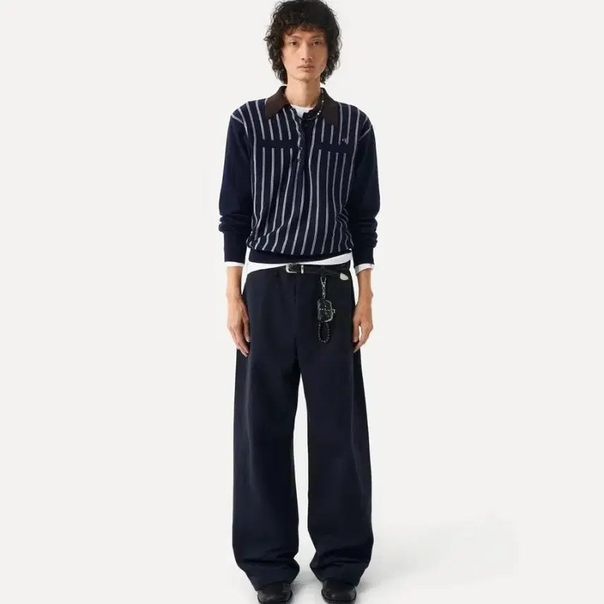 [BUNJANG] Label Archive Wide Cotton Pants Navy / [5] 라벨아카이브 wide cotton pants navy