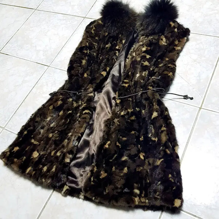 [BUNJANG] Natural Mink Fox Fur Vest / 허리스트링 천연 밍크폭스 베스트/조끼