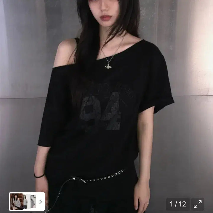 [SOLD OUT] [칙스] 노팅힐 페미닌 원숄더 반팔티