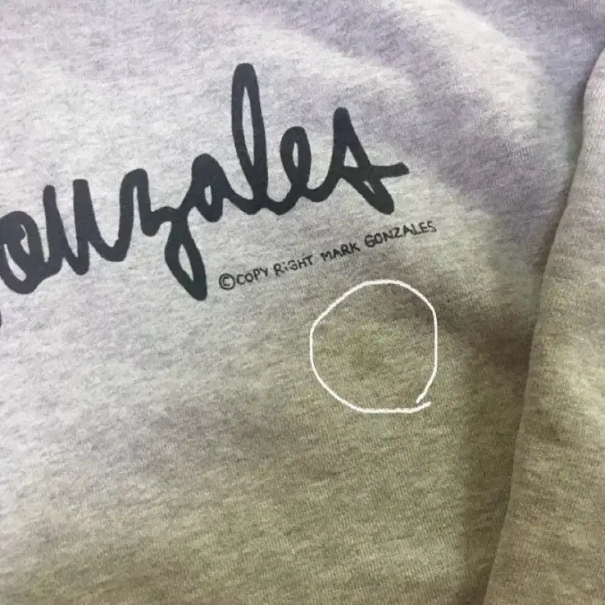 [BUNJANG] Mark Gonzales Gray Hoodie / 마크 곤잘레스 회색 후드티