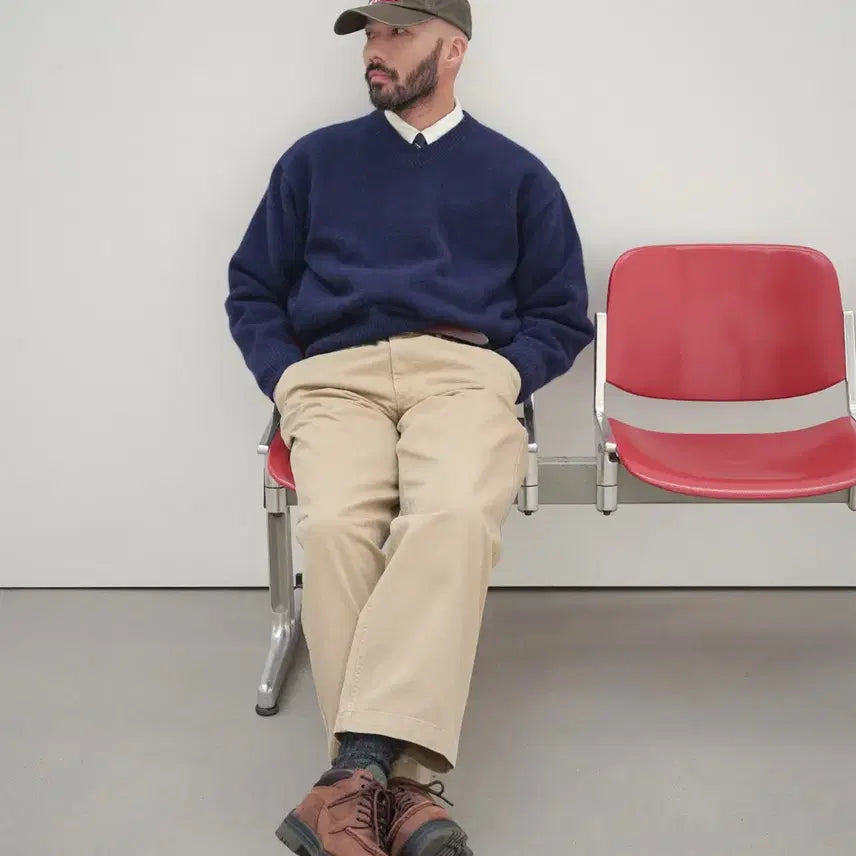 [BUNJANG] Churchill Lomper V-neck Pullover Navy / [네이비] 처칠롬퍼 브이넥 니트 S 사이즈 판매