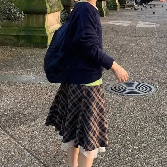 [BUNJANG] Mood Check Skirt / 온무드 체크스커트