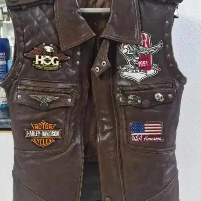 [BUNJANG] Harley-Davidson Leather Vest / 할리데이비슨 가죽 조끼