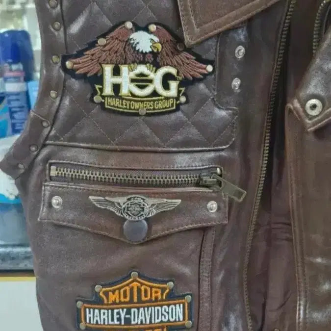[BUNJANG] Harley-Davidson Leather Vest / 할리데이비슨 가죽 조끼