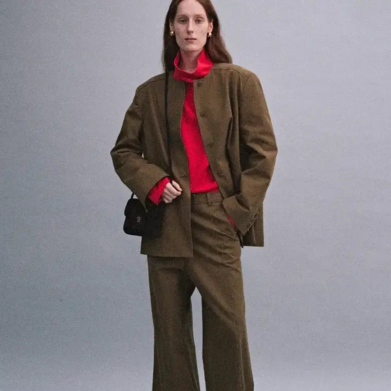 [BUNJANG] Ethos Cut Out Line Pants - Khaki Brown / (S) 에토스 cut out line pants 카키브라운