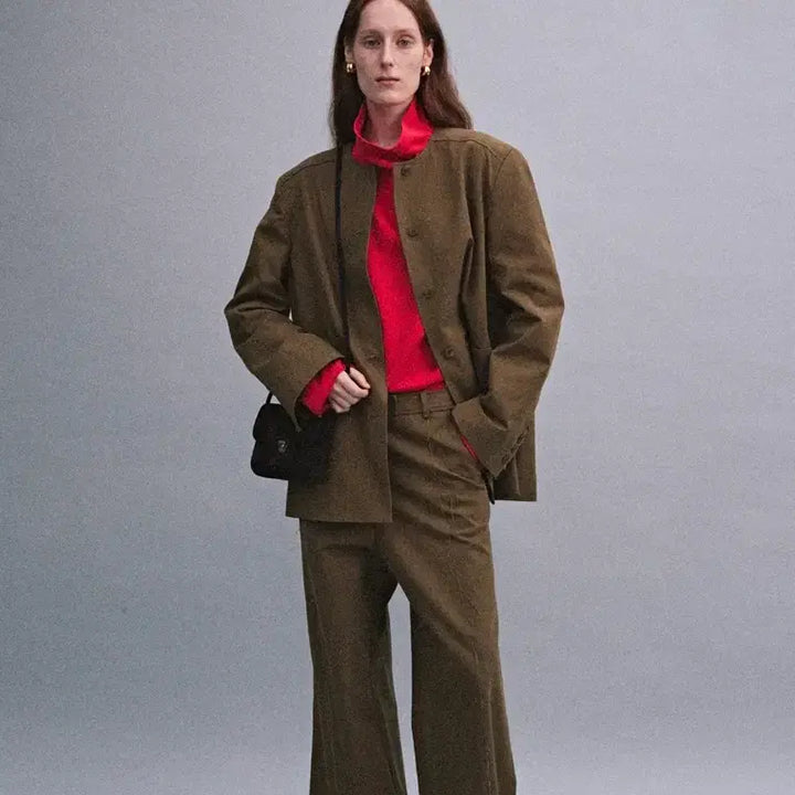 [BUNJANG] Ethos Cut Out Line Pants - Khaki Brown / (S) 에토스 cut out line pants 카키브라운