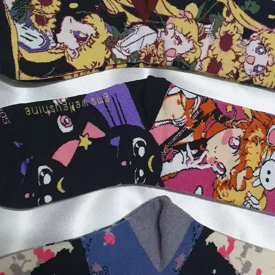 [BUNJANG] Sunflower Cat Girl Socks / 개당가격이예요~ 그린 크림베이지 퍼플 핑크 해바라기 고양이 소녀 양말