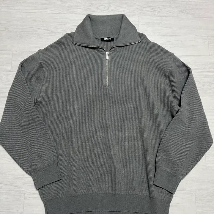 [BUNJANG] Drawfit Oversized Half Zip Wool Knit (Gray) [L] / 드로우핏 오버사이즈 하프 집업 카라 울 니트 (그레이) [L]