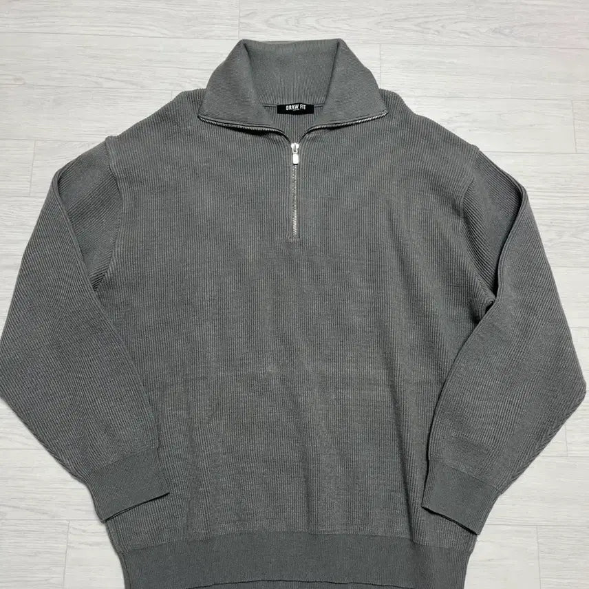 [BUNJANG] Drawfit Oversized Half Zip Wool Knit (Gray) [L] / 드로우핏 오버사이즈 하프 집업 카라 울 니트 (그레이) [L]