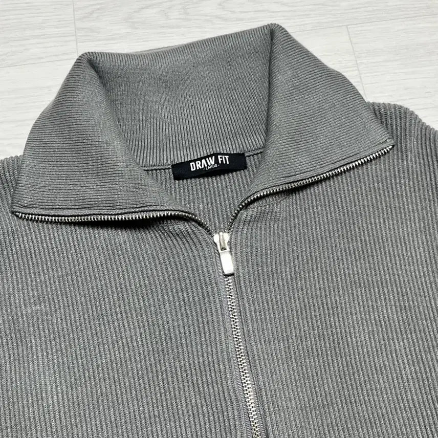[BUNJANG] Drawfit Oversized Half Zip Wool Knit (Gray) [L] / 드로우핏 오버사이즈 하프 집업 카라 울 니트 (그레이) [L]