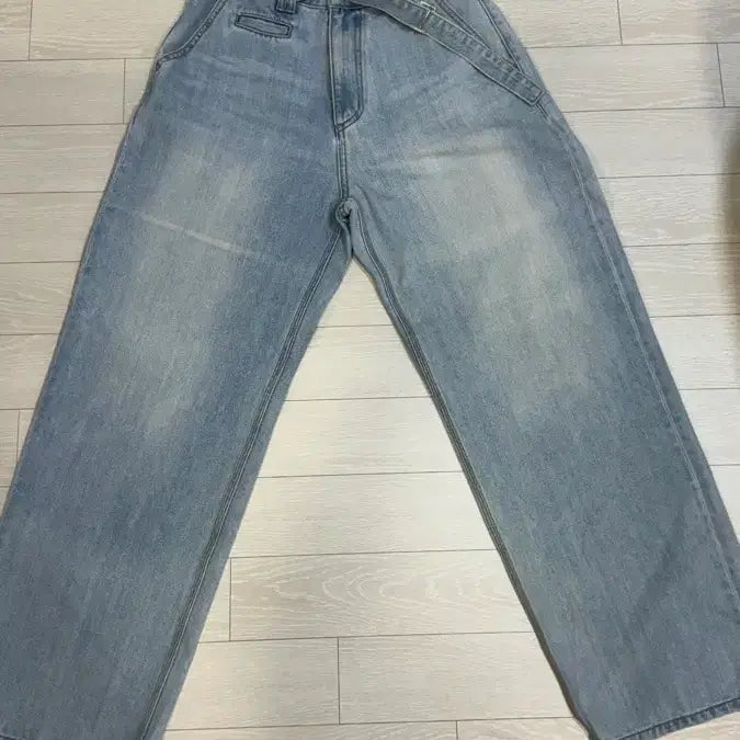 [BUNJANG] Unknown Belted Wide Denim Pants / 노운 벨티드 와이드 데님팬츠