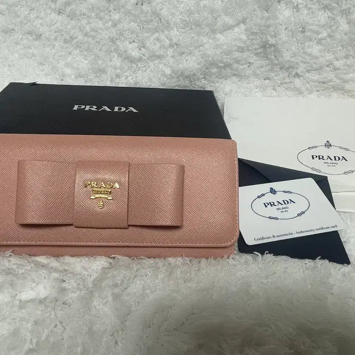 [BUNJANG] Prada Ribbon Long Wallet - Pink / 프라다 리본 장지갑 핑크 새상품급