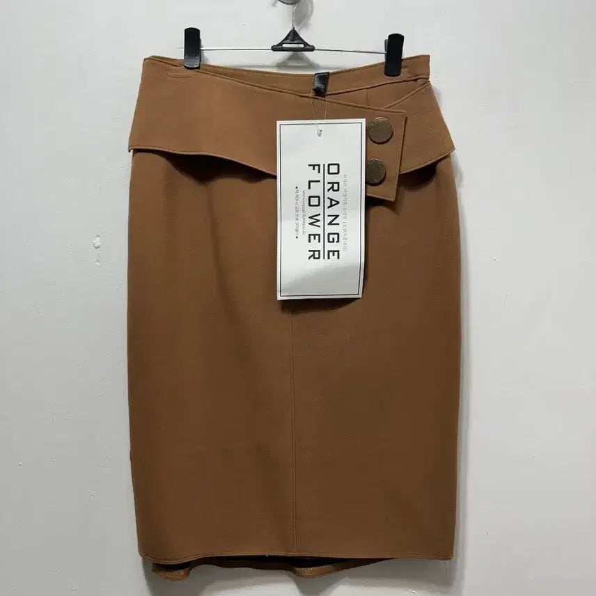 [SOLD OUT] ORANGE FLOWER 브라운 H라인 스커트 새상품 M