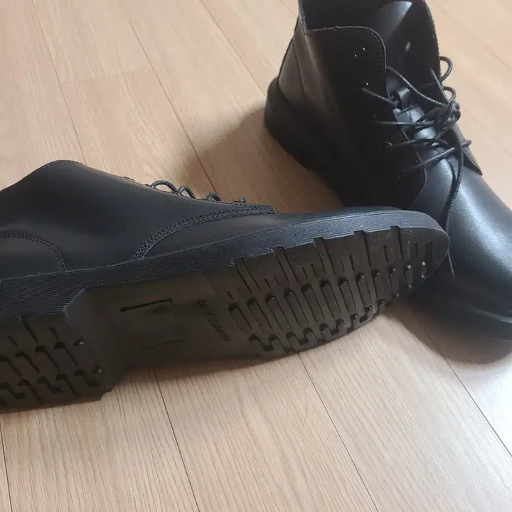 [BUNJANG] No Brand Men's Black Leatherette/Leather Ankle Boots / 남성 워커 가죽구두 새제품