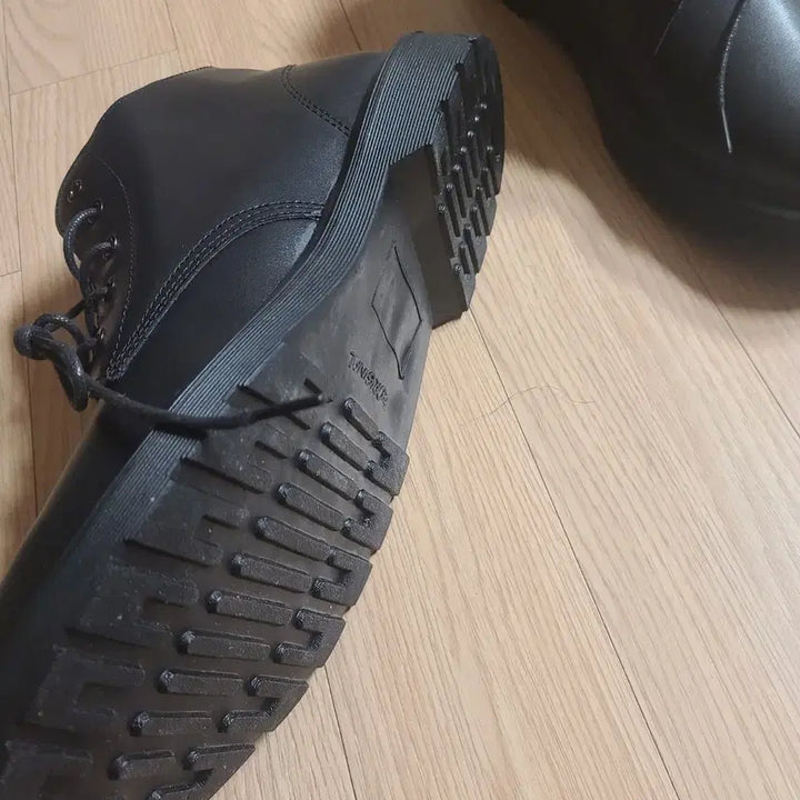 [BUNJANG] No Brand Men's Black Leatherette/Leather Ankle Boots / 남성 워커 가죽구두 새제품
