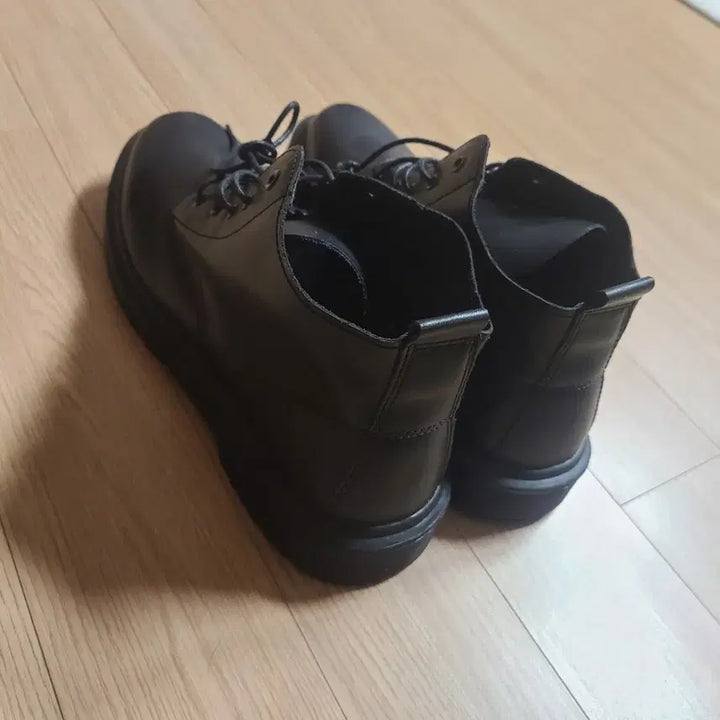 [BUNJANG] No Brand Men's Black Leatherette/Leather Ankle Boots / 남성 워커 가죽구두 새제품