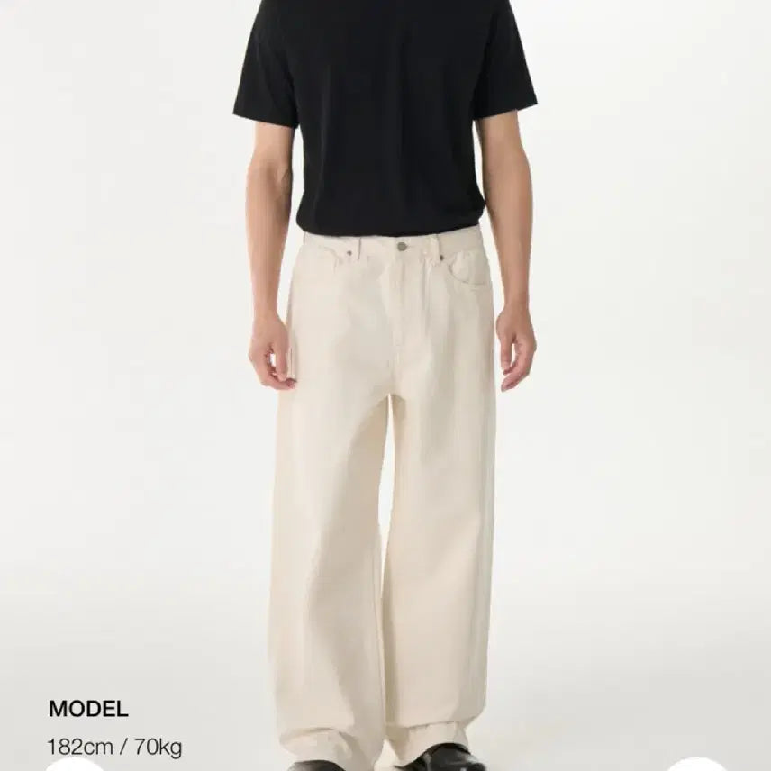 [BUNJANG] Musinsa Standard Big Wide Cream Jeans 32 / 무탠다드 빅 와이드 크림진 32