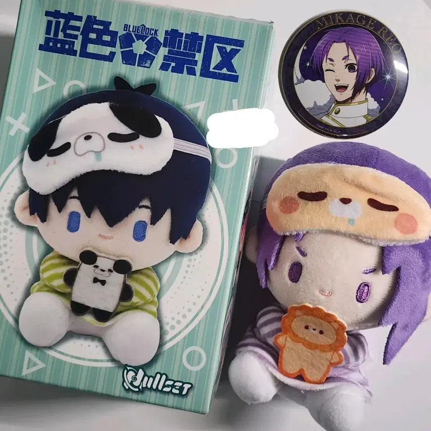 [BUNJANG] Blue Lock Leo Pajama Plush Doll + Can Badge Bundle / (할인중) 반택포 블루록 레오 파자마 봉제인형 + 캔뱃지 일괄 판매