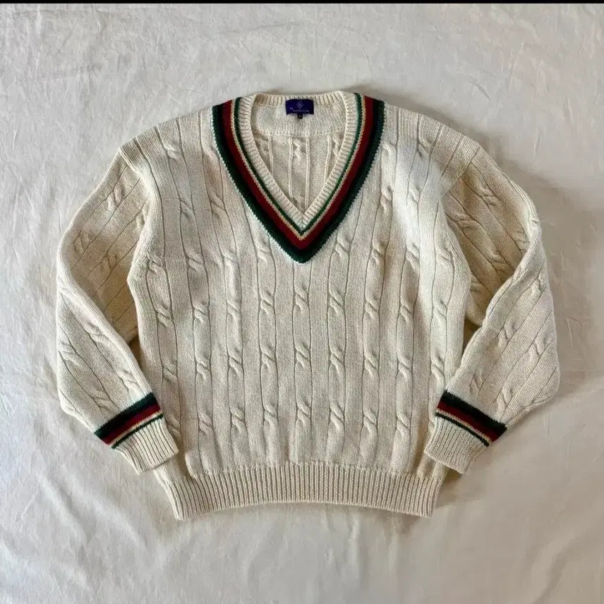 [BUNJANG] Unknown Item Cable Knit Sweater / 일본 에이본하우스/크리켓 울 케이블니트/L