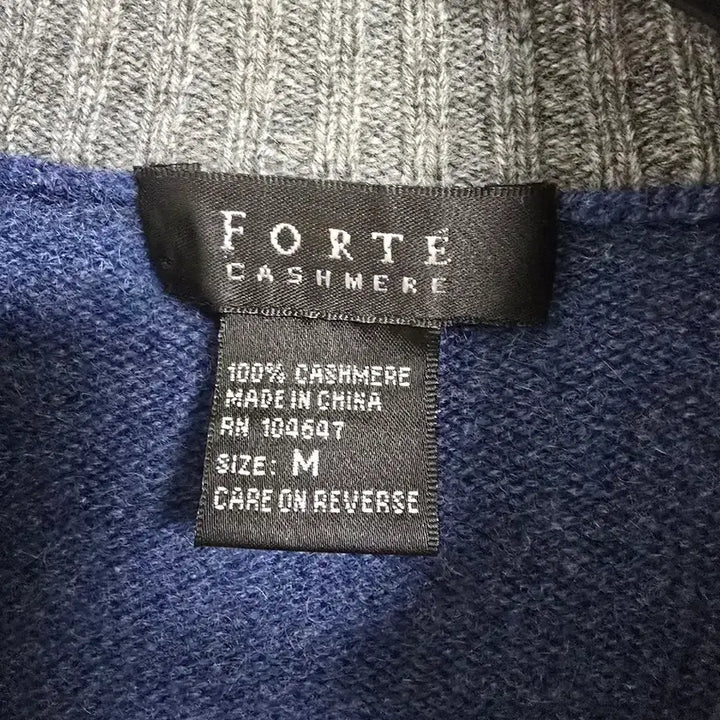 [SOLD OUT] FORTE CASHMERE 캐시미어 100% 블루 집업 자켓 M