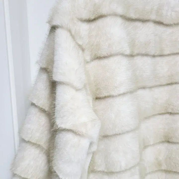 [BUNJANG] High-Quality Mink Eco-Fur Horizontal Jacket / <새상품>고퀄 밍크 에코퍼 호리젠탈 자켓