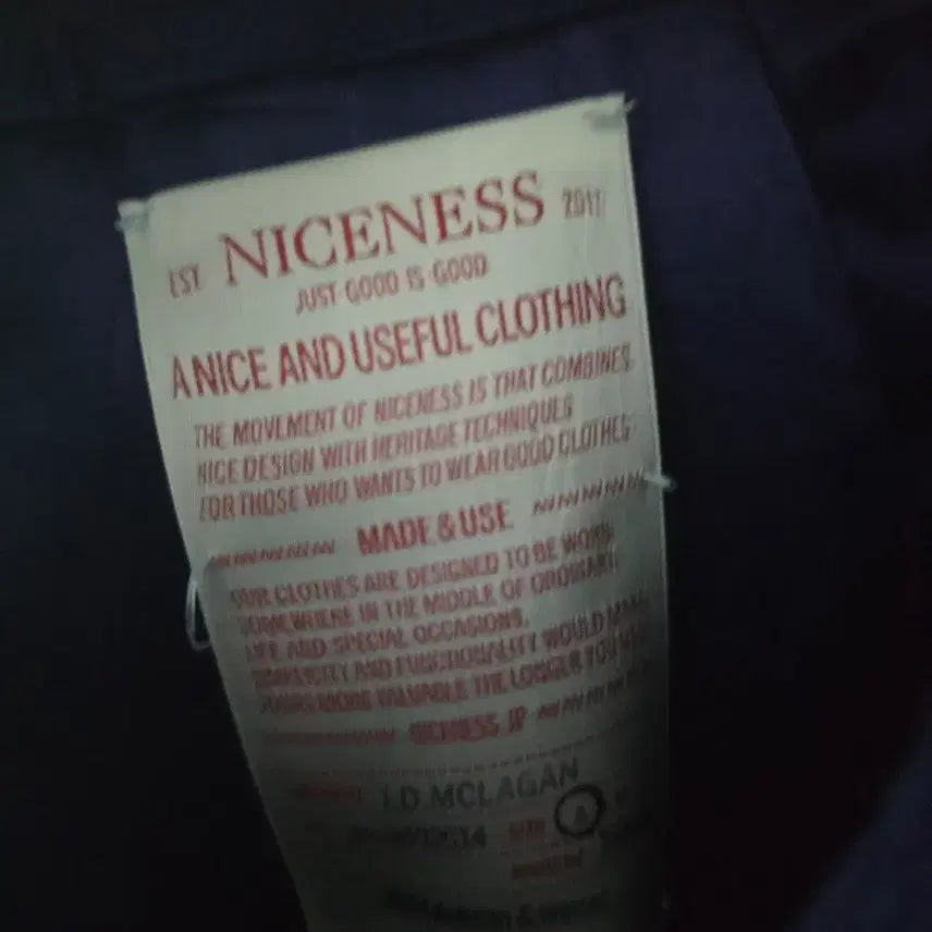 [BUNJANG] NICENESS Mclagan Indigo / (세일)나이스네스 NICENESS Mclagan indigo
