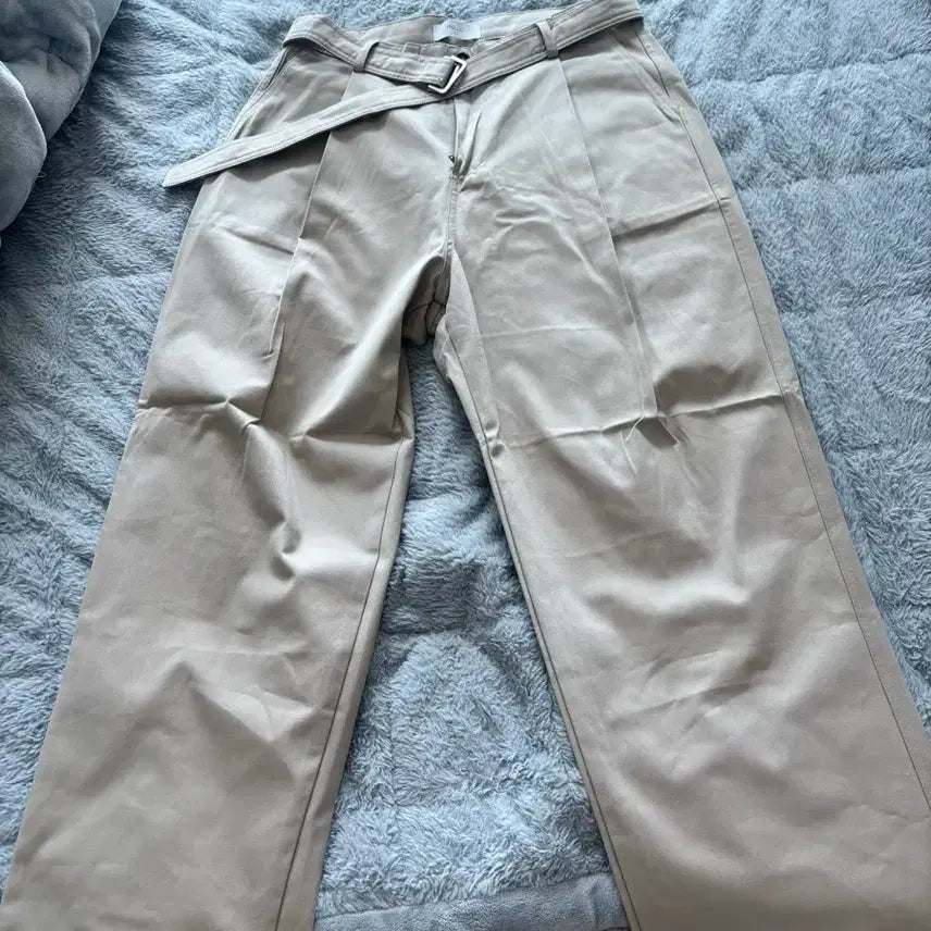 [BUNJANG] Cotton Belt Straight Slacks (M L) / 코튼 벨트 일자 슬렉스(M L)