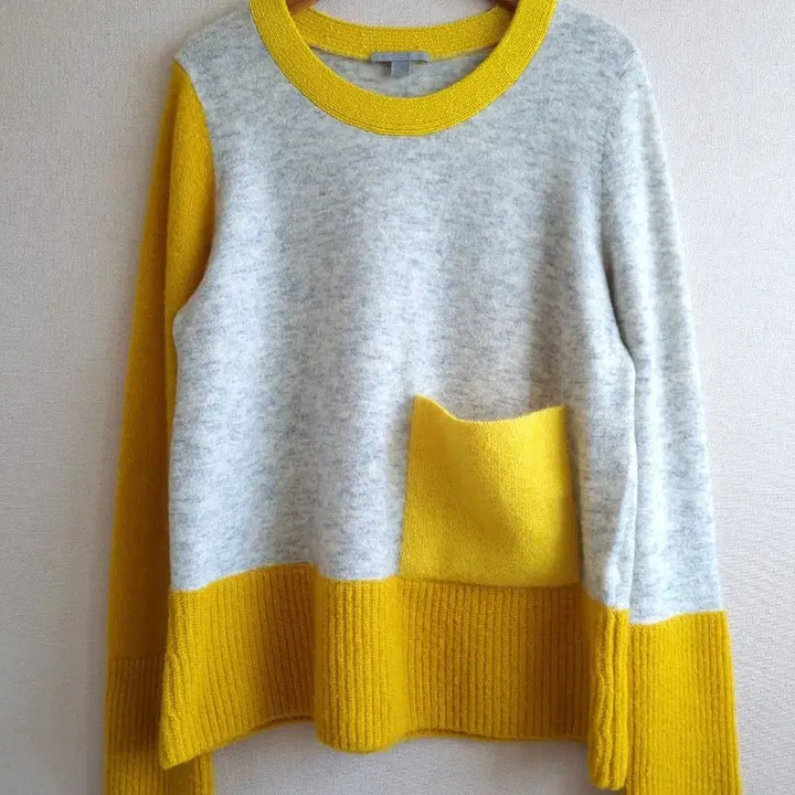 [BUNJANG] COS Yellow Accent Knit Sweater / COS 코스 옐로우 포인트 배색 니트