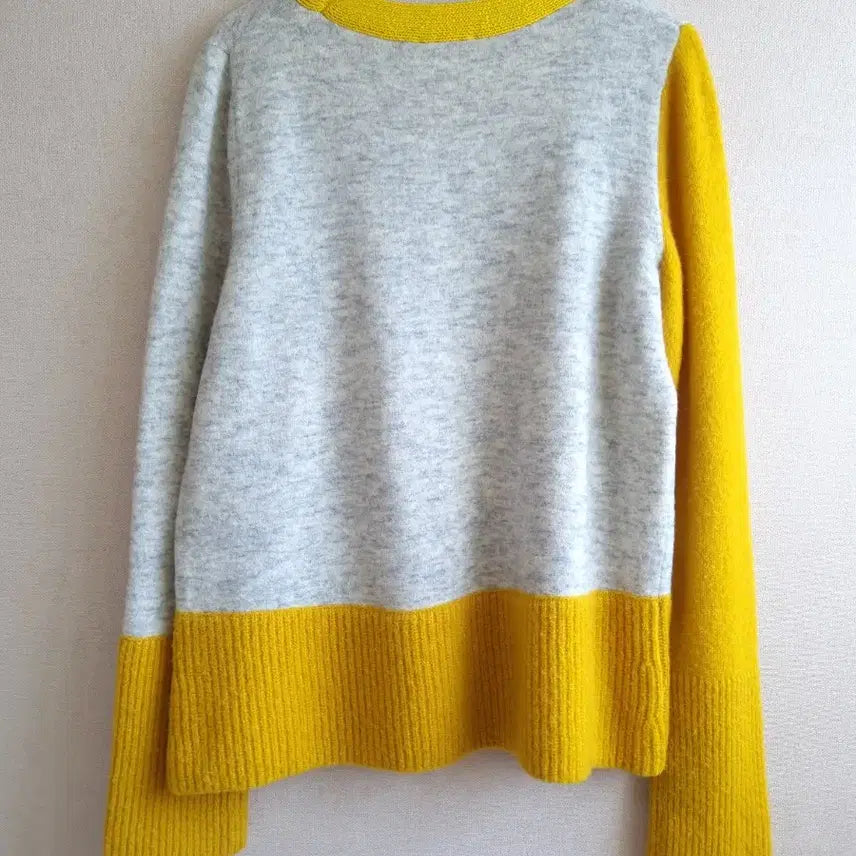 [BUNJANG] COS Yellow Accent Knit Sweater / COS 코스 옐로우 포인트 배색 니트