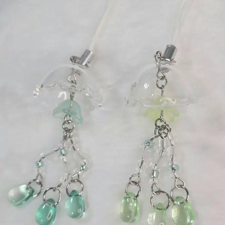 [BUNJANG] Jellyfish Handmade Bead Phone Charm / 해파리 핸드폰고리 비즈키링 수제키링
