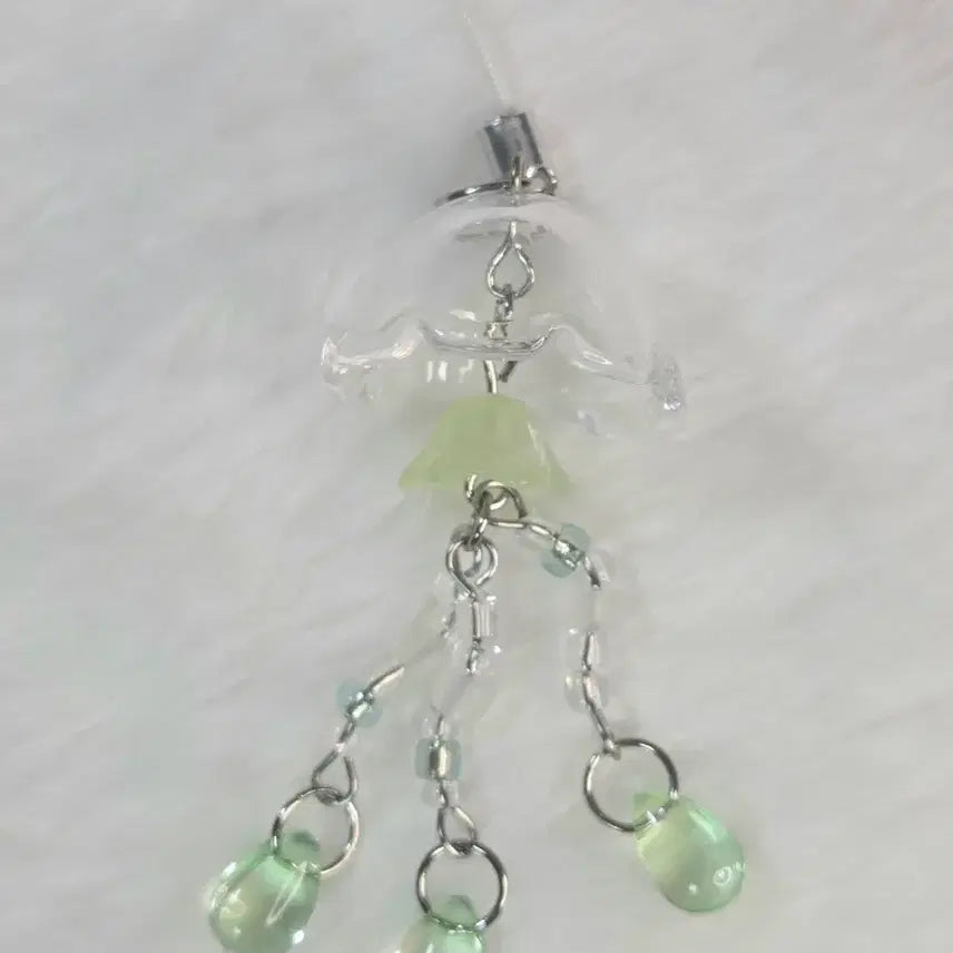 [BUNJANG] Jellyfish Handmade Bead Phone Charm / 해파리 핸드폰고리 비즈키링 수제키링