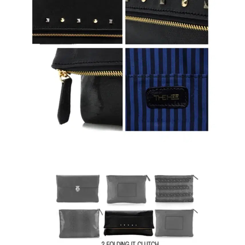 [BUNJANG] thehee Natural Lambskin Leather Clutch / 더히 천연양가죽 클러치 블랙